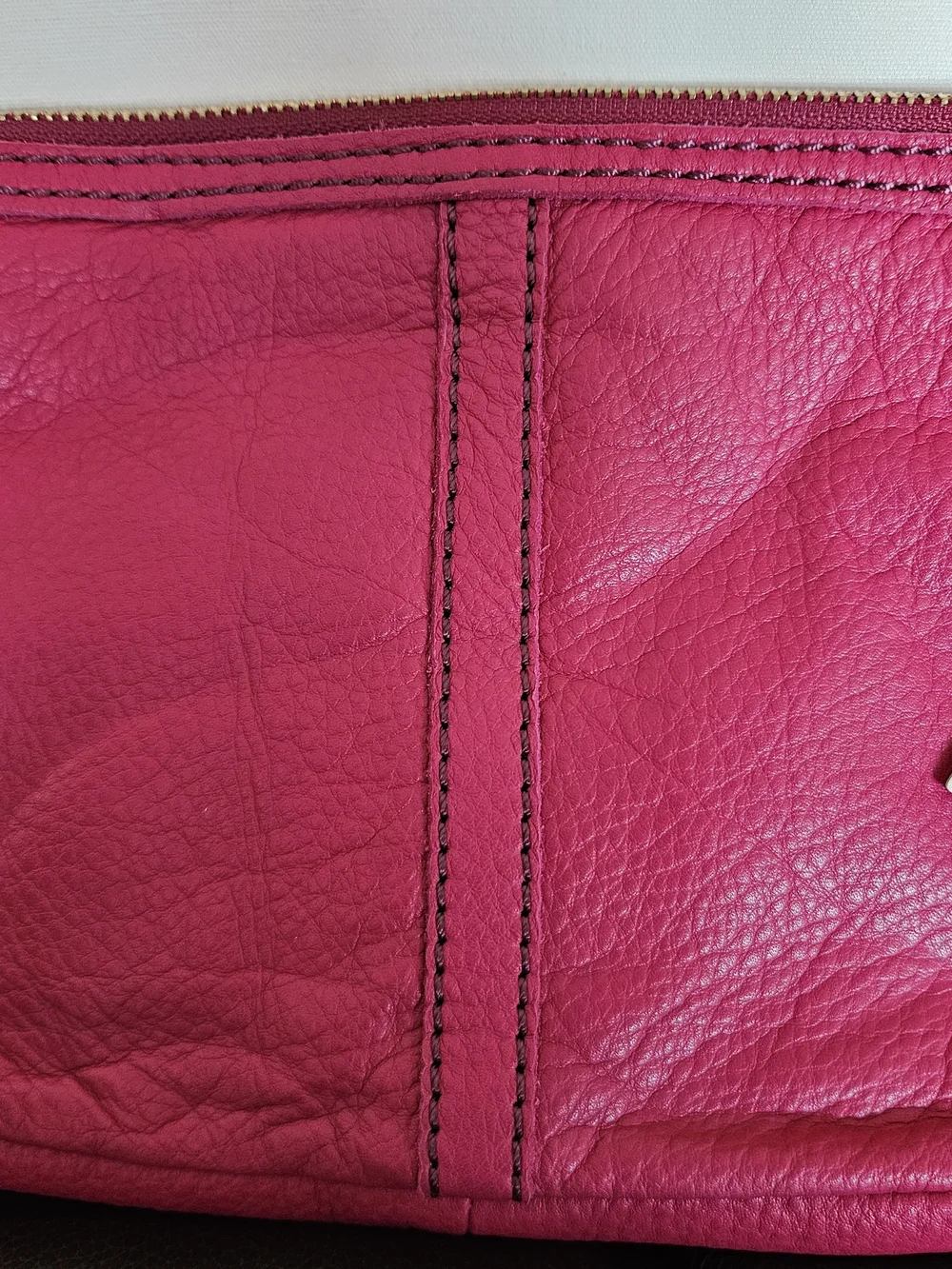 FOSSIL Leather Crossbody Bag in Bright Pink